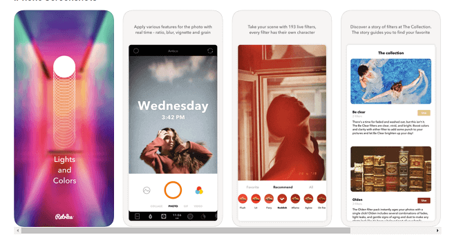 Retrica filters example